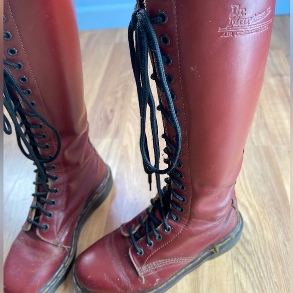Doc Martens tall red boots knee high Oxblood Vintage Original made in England - Picture 6 of 8